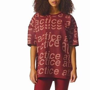 ADIDAS size Small Women’s Can’t Practice Attitude Graphic Oversized T-shirt